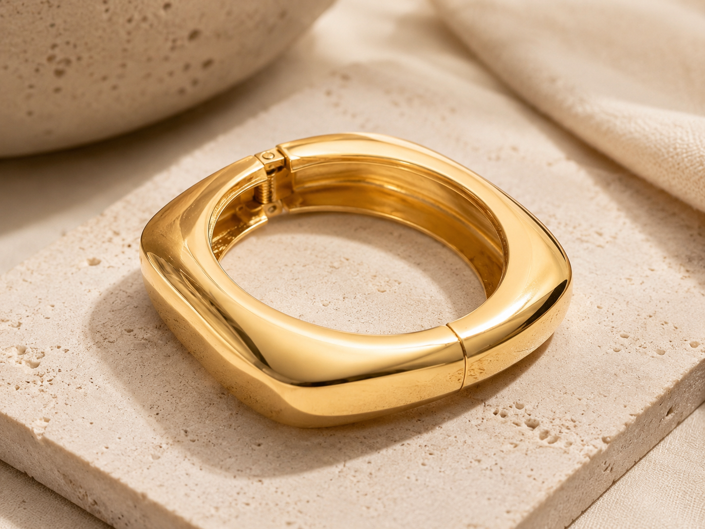 Square Gold Bangle