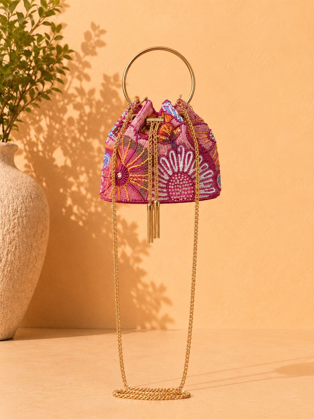 Sequin Bucket Bag
