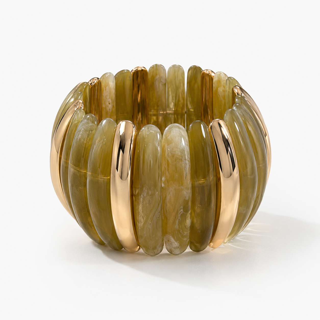 Olive Resin Stretch Bracelet