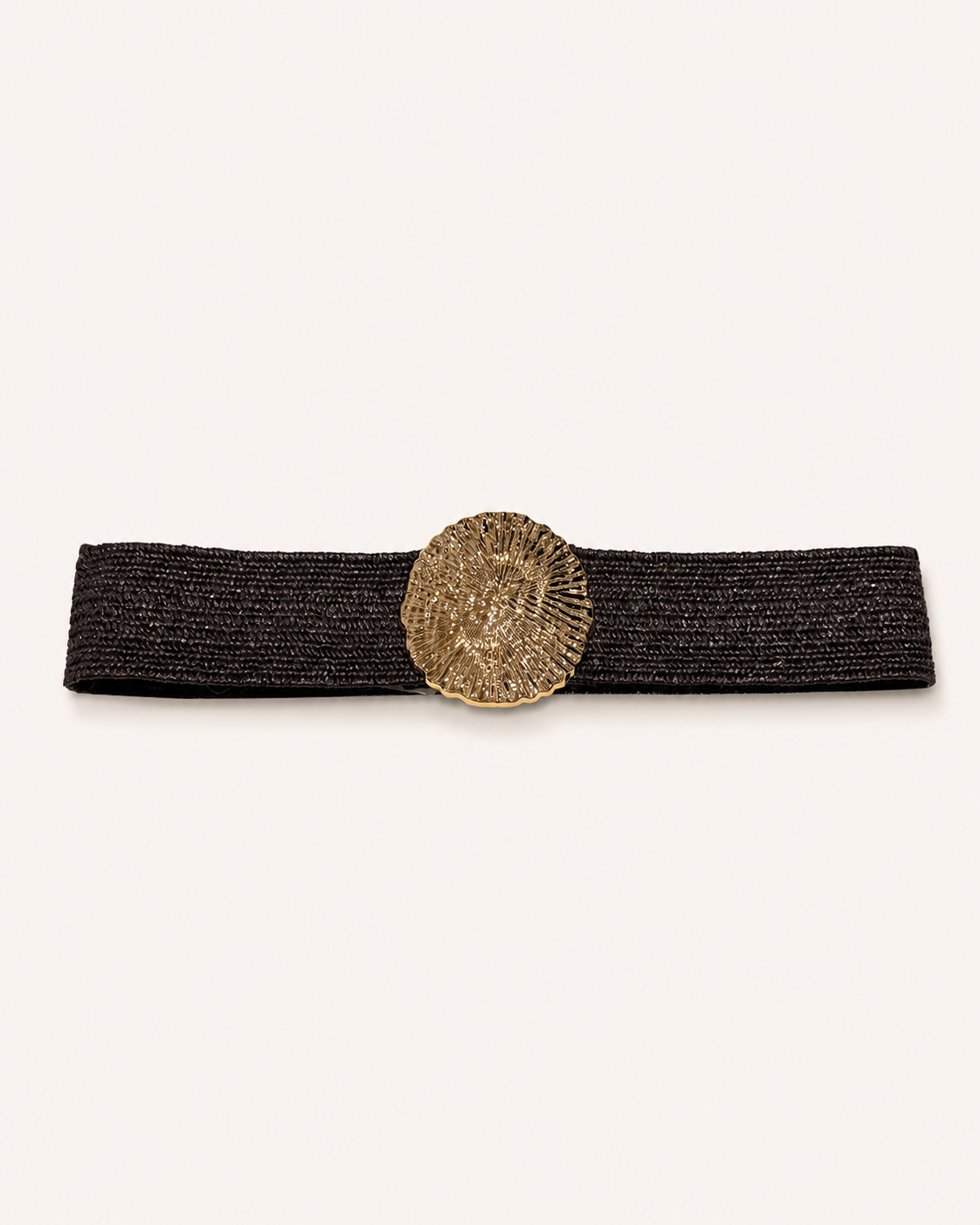 Gold Shell Raffia Belt