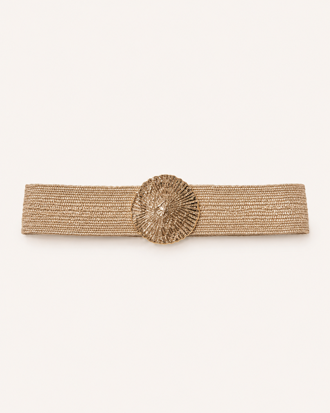 Gold Shell Raffia Belt