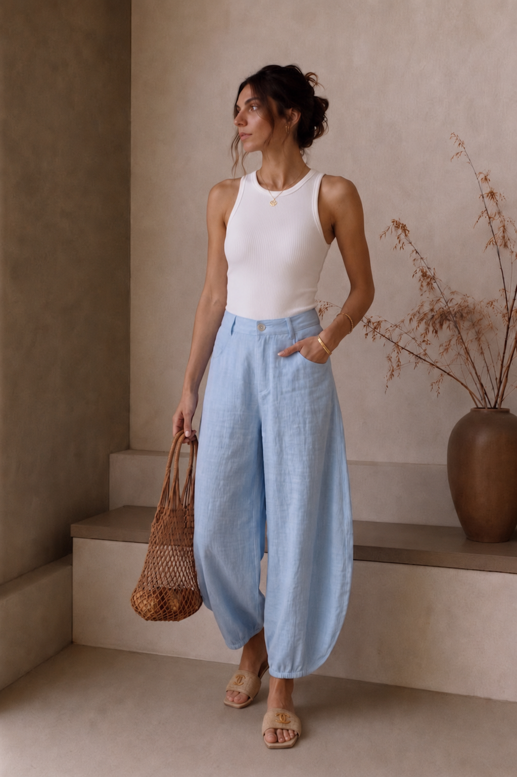 Barrel Linen Pants