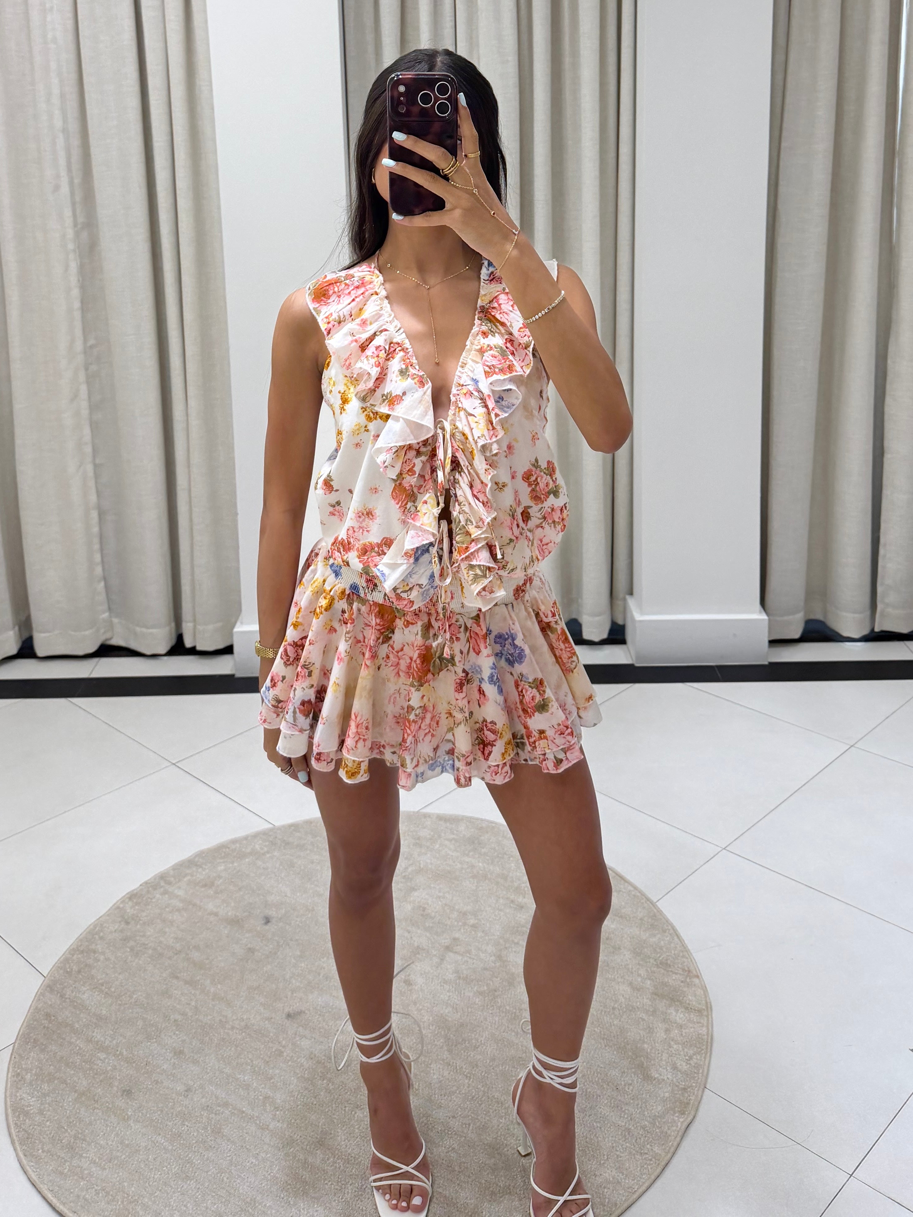 Mable Dress L / White/Floral Mable Dress L / White/Floral