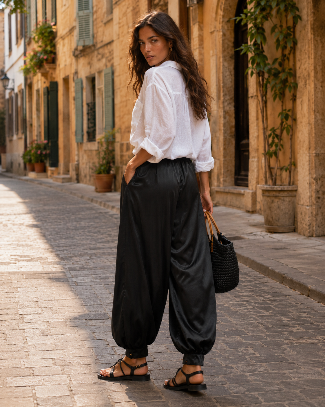 Satin Harem Pants