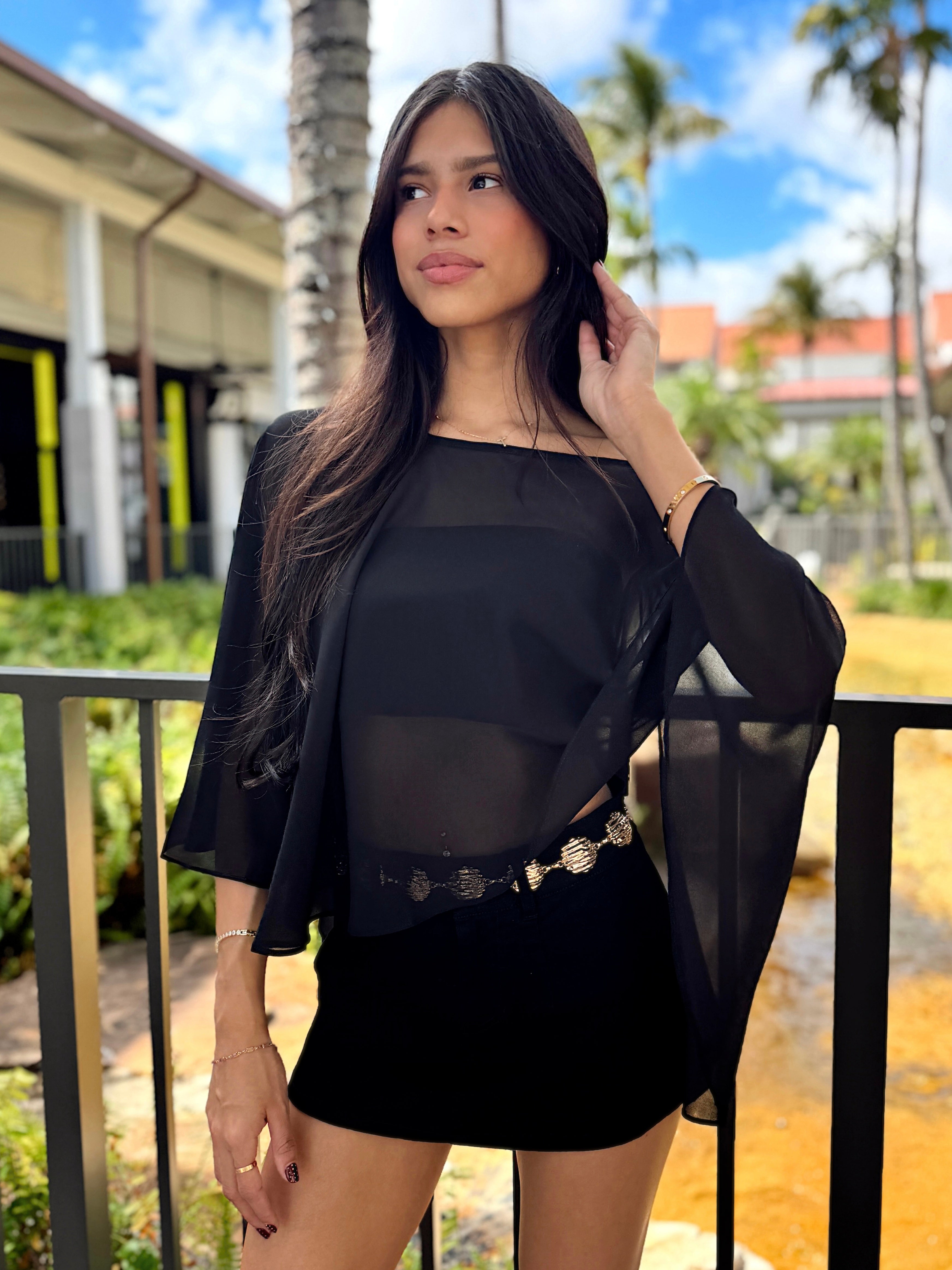 Chiffon Poncho Top
