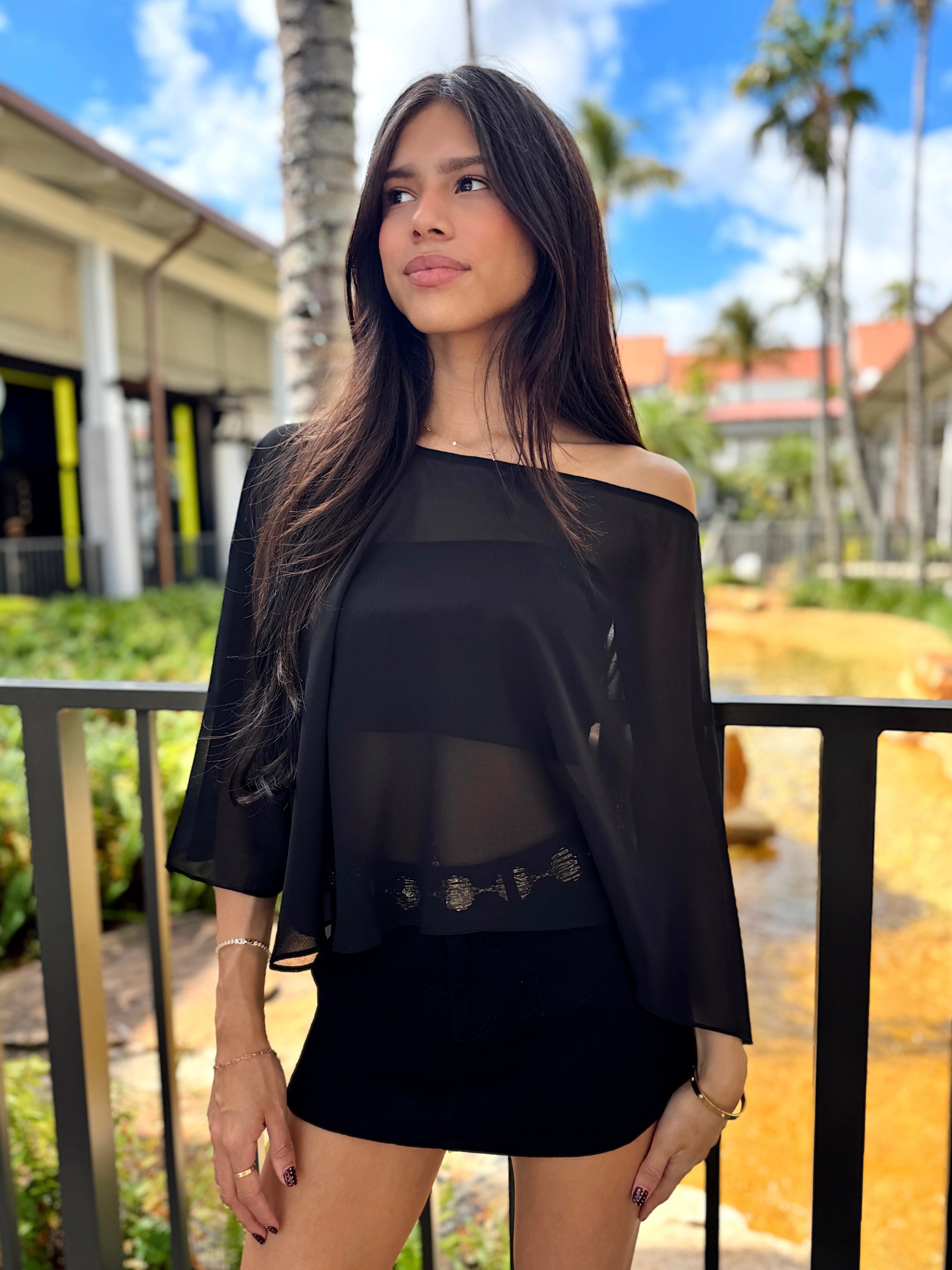 Chiffon Poncho Top