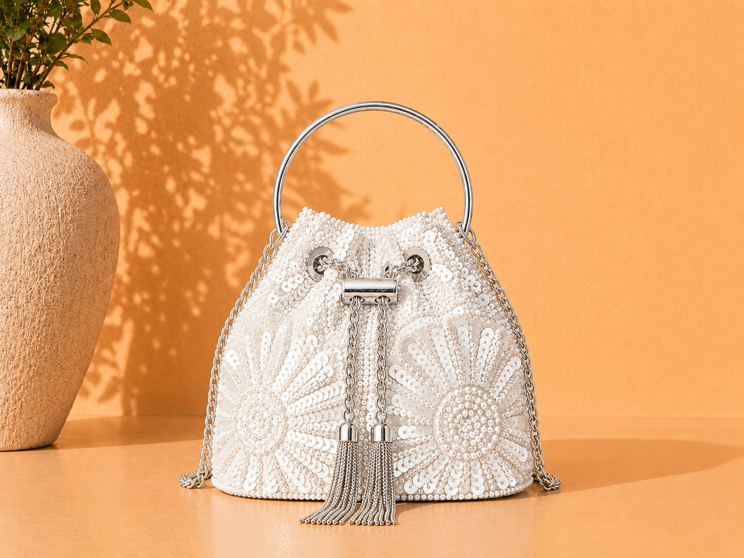 Sequin Bucket Bag