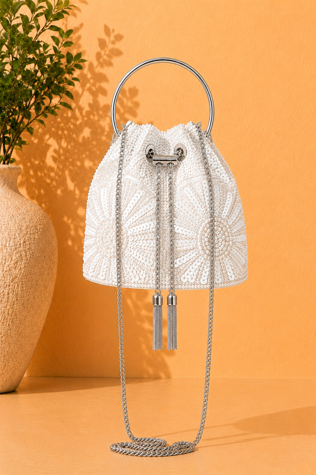 Sequin Bucket Bag