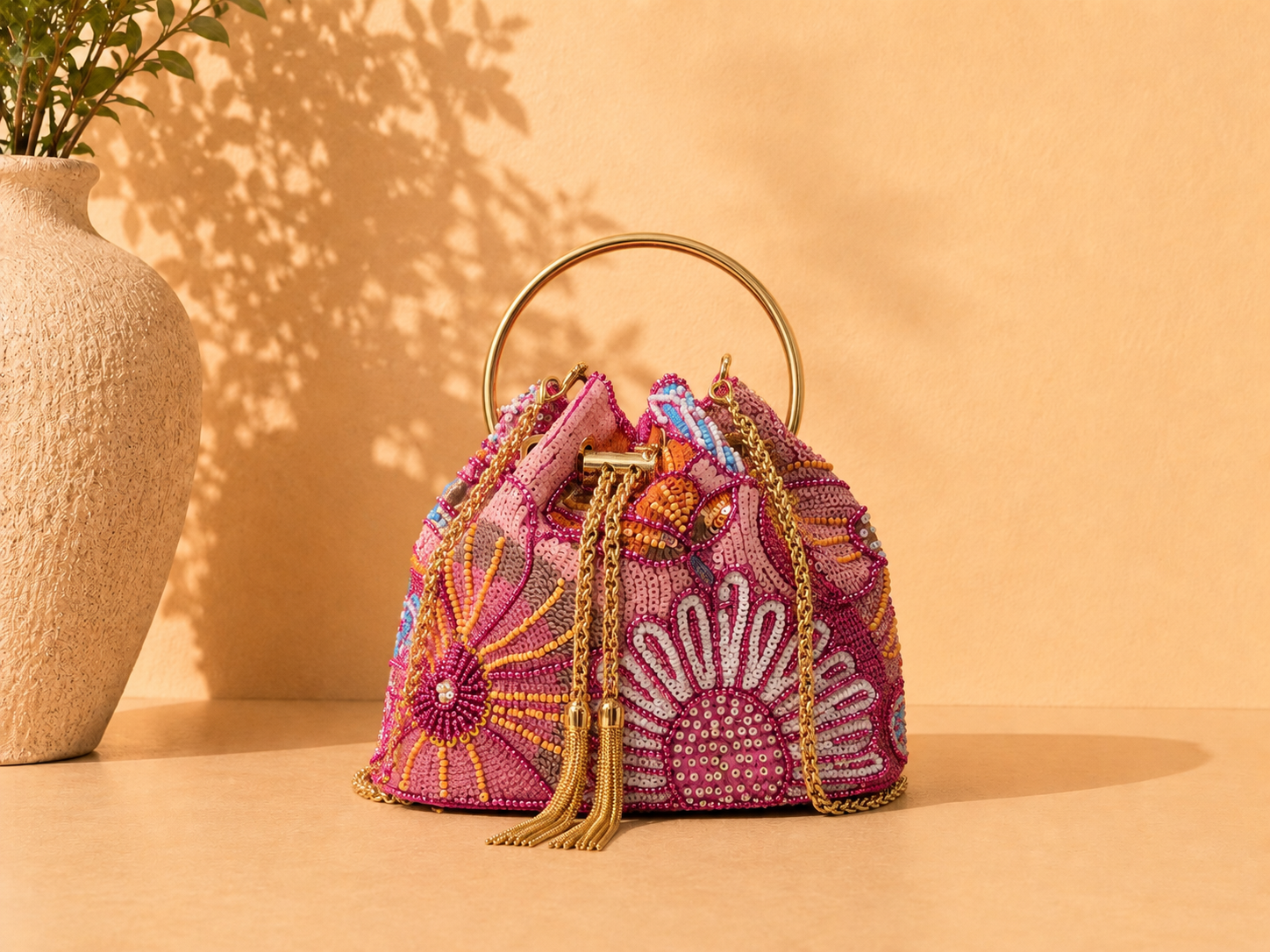 Sequin Bucket Bag