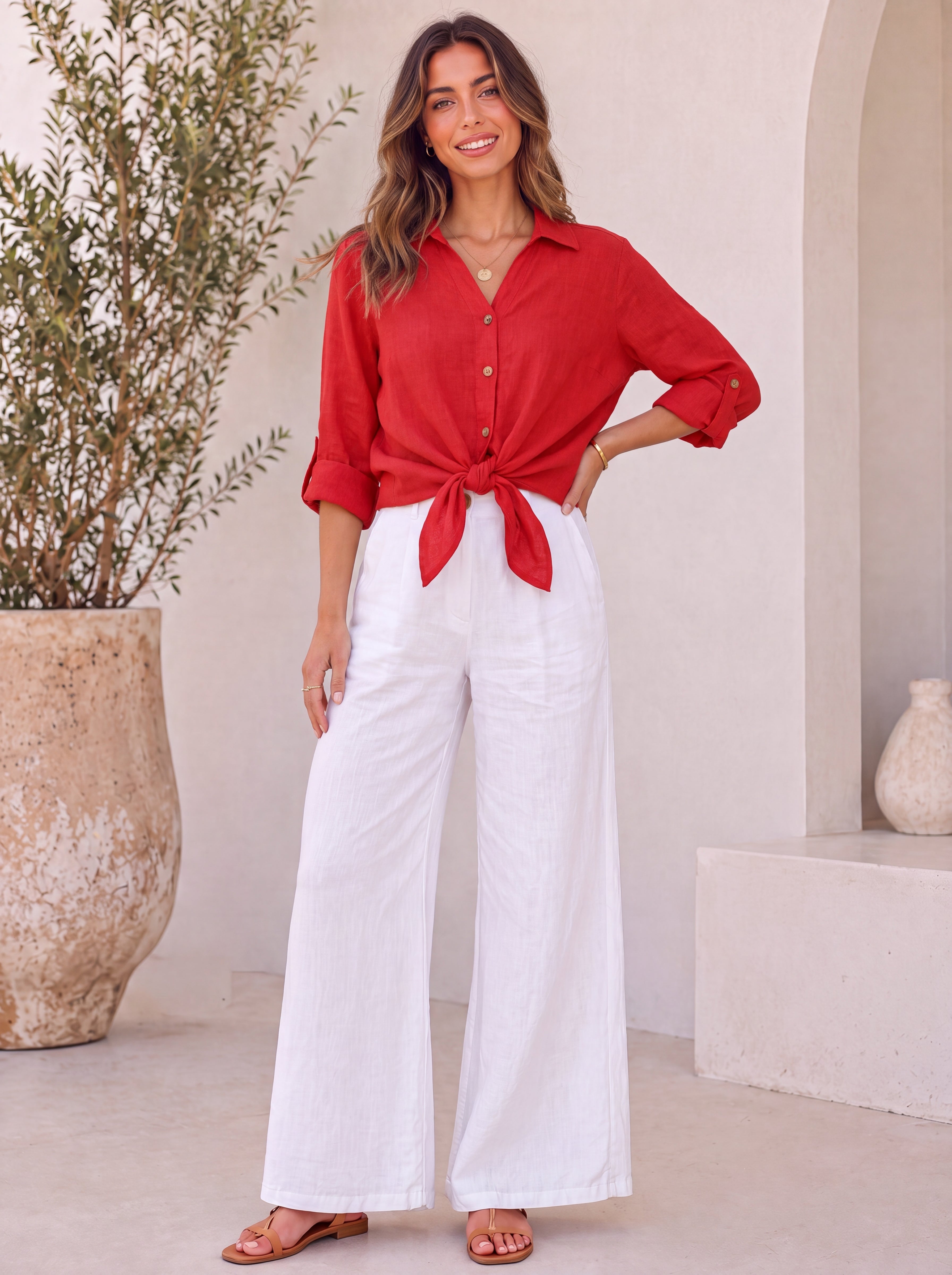Shelby Linen Top