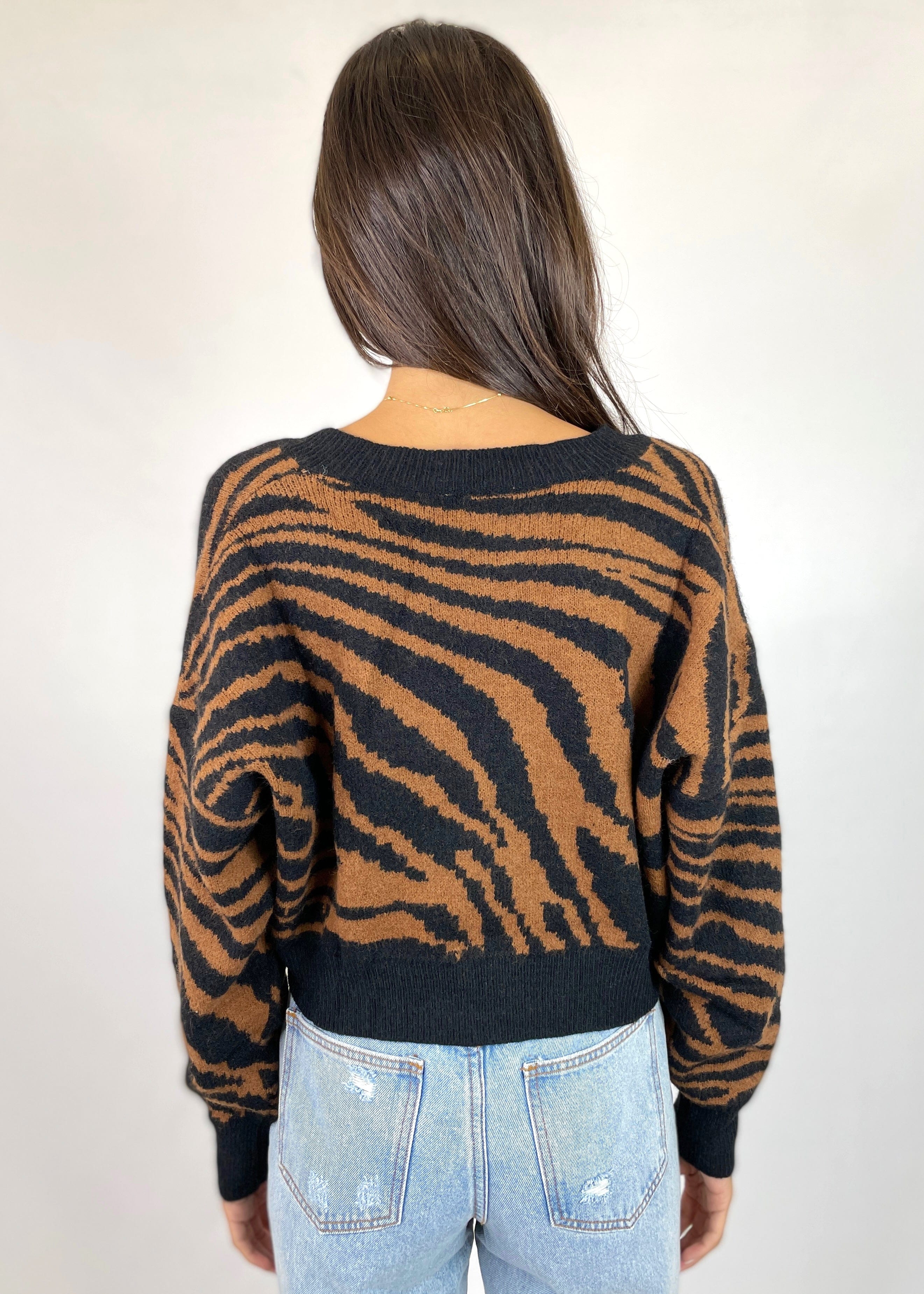 Zebra Knit Sweater